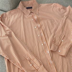 Orange and white, lightly used Ralph Lauren button down